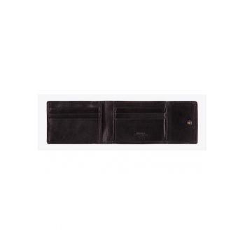 Etui pentru carduri -  Arizona - 2 compartimente - piele naturala - 11x8cm - negru