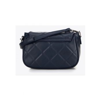 Geanta crossbody dama  din ecopiele cu design geometric - albastru - dimensiuni 30x25cm