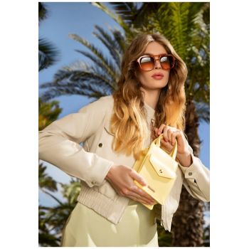 Geanta crossbody dama  minitorebka - ecologica - galbena - 16x9cm