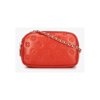 Geanta crossbody dama  piele naturala - piele - Portocaliu