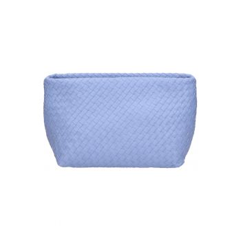 Geanta crossbody de piele cu aspect texturat - Albastru