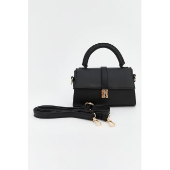 Geanta crossbody din piele ecologica cu inchidere cu clapa