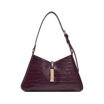 Geanta cu bareta de umar detasabila si model crocodil Julietta