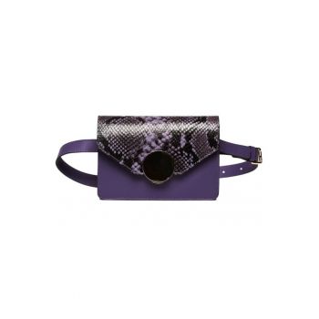 Geanta dama piele -  Cora - mov - 22x10x15 cm