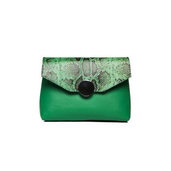 Geanta dama piele -  Plic Adriana - verde - 32x5x24 cm