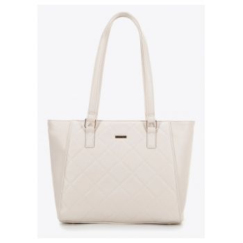 Geanta dama  shopperka - ecologica - crem - 2 compartimente