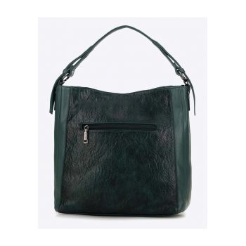 Geanta dama tip sac  ecologica - verde - cu detalii din nituri - dimensiuni stabile.