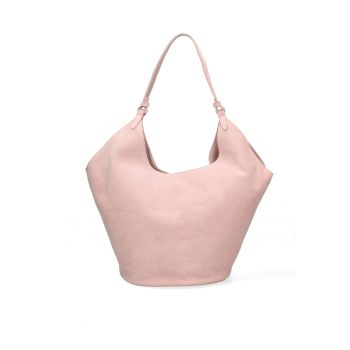 Geanta de piele intoarsa cu bareta de umar Lisabona