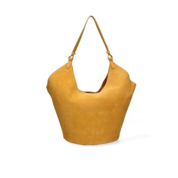 Geanta de piele intoarsa cu bareta de umar Lisabona