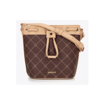 Geanta de umar  tip sac - ecologica - monograma - maro - 100% piele ecologica