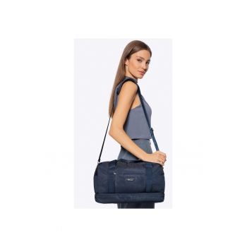 Geanta de voiaj  multifunctionala - poliester - 22x39x20cm - albastra