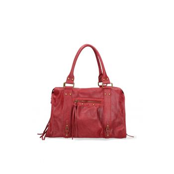 Geanta din piele cu manere in partea de sus Elara