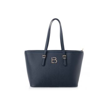 Geanta shopper  din piele ecologică cu logo metalic