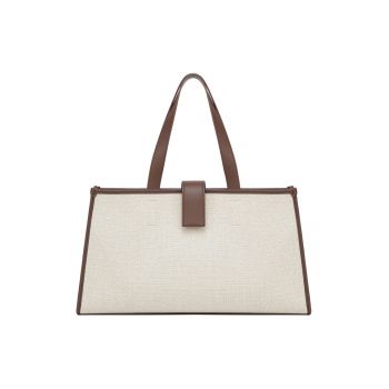 Geanta tote cu garnituri din piele