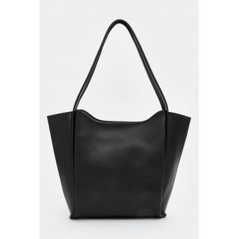 Geanta tote din piele ecologica - Negru