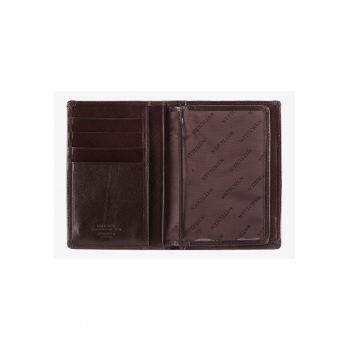 Portofel barbati  Arizona - piele naturala - compartimentat - 10x12cm - maro inchis