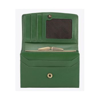 Portofel dama  colectia Florence - 100% piele naturala - verde - dimensiuni medii