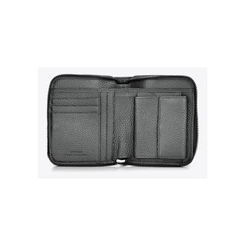 Portofel dama  din piele naturala - cu trei compartimente pentru-carduri - pentru - Argintiu