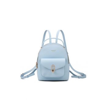 Rucsac de piele ecologica cu buzunare cu clapa