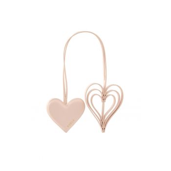 Breloc dama  piele naturala - roz