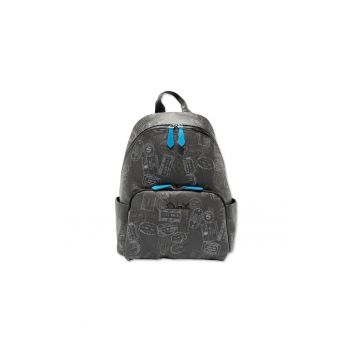 by Alviero Martini - Rucsac din piele ecologica cu model Nomade - Negru/Albastru