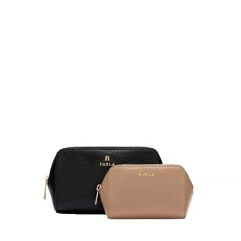 Camelia m cosmetic case nero + greige