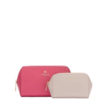 Camelia m cosmetic case velvet pink corolla
