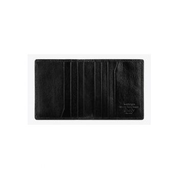 Etui pentru carduri -  colectia Italy - 3 compartimente - 9 locuri pentru carduri - negru - 9x10cm