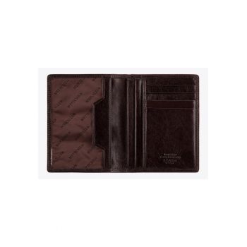 Etui pentru documente -  Da Vinci - 4 compartimente - piele naturala - maro