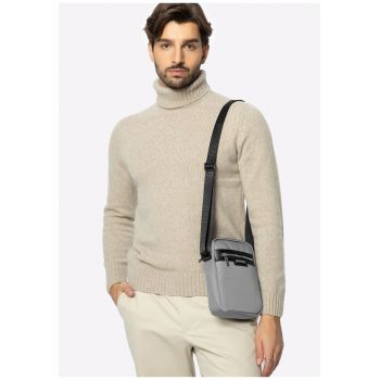 Geanta barbati  listonoska - poliester - gri - dimensiuni practice