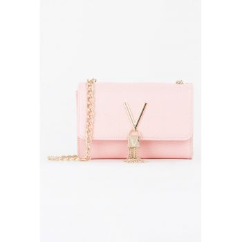 Geanta crossbody cu bareta din lant Divina - Roz pastel