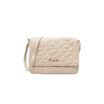 Geanta crossbody cu logo Erevia Prime - Bej