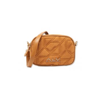 Geanta crossbody cu logo metalic Celestia Nova - Caramel