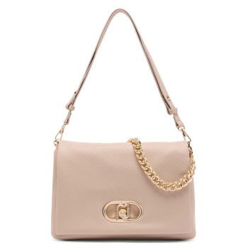 Geanta crossbody de piele ecologica cu bareta ajustabila - Roz pal