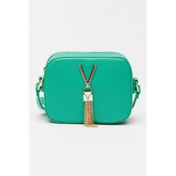 Geanta crossbody de piele ecologica Divina - Verde aquamarin
