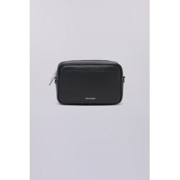 Geanta crossbody din piele cu logo discret - Negru