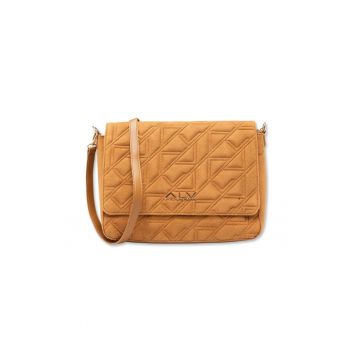 Geanta crossbody din piele ecologica Auriela Elite - Caramel