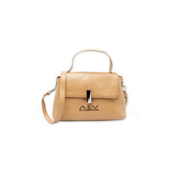 Geanta crossbody din piele ecologica Solara Ultra - Bej inchis