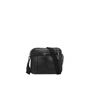 Geanta crossbody din piele Eldoria Pro - Negru