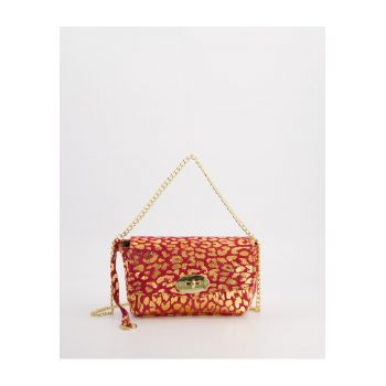 Geanta crossbody din piele intoarsa cu animal print