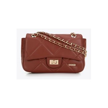 Geanta crossbody  ecologica - rosie - design geometric - dimensiuni 100% piele ecologica