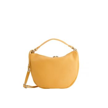 Geanta crossbody -  Piele naturala - Portocaliu - 19x30x6cm