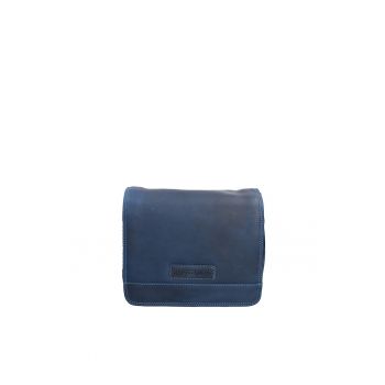 Geanta crossbody unisex de piele - Albastru