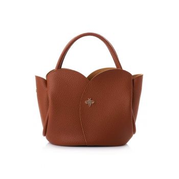 Geanta cu aspect granulat - Maro scortisoara