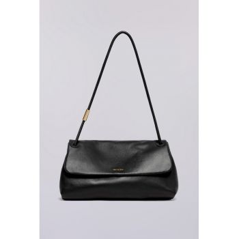 Geanta cu bareta de umar si logo - Negru