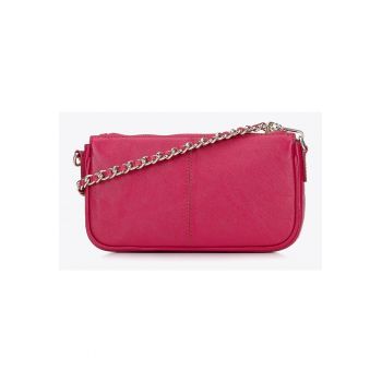 Geanta dama din piele naturala -  set cu 11x2x18cm si 13xwqfwq3x23cm - Roz