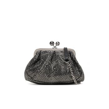 Geanta dama  Emy - neagra - material textil