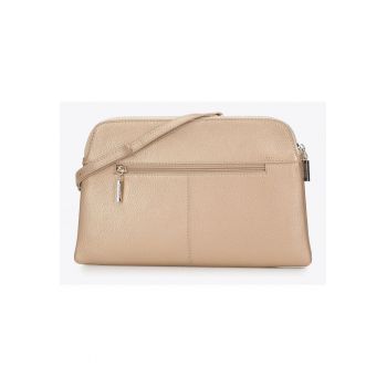 Geanta dama  listonoska - doua compartimente - piele naturala - Auriu