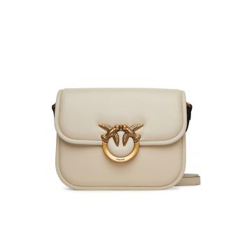 Geanta dama  Love Box Bag Fl Mini - piele naturala - alba