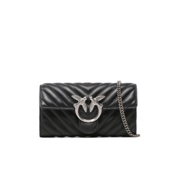 Geanta dama  Love One Wallet - neagra - din piele naturala
